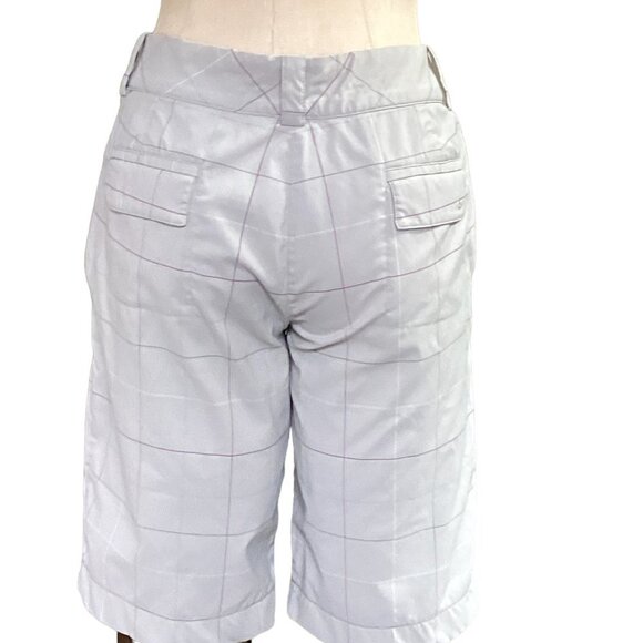 Nike Golf Dri Fit Womens Windowpane Plaid Bermuda Shorts M/10 Gray 137R - Picture 4 of 8